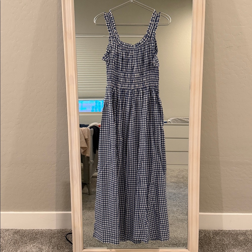 Doen Emmaretta Dress in blue gingham size M - Picture 2 of 4